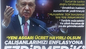 Cumhurbaşkanı Erdoğan: Yeni asgari ücret hayırlı olsun, çalışanlarımızı enflasyona ezdirmedik 